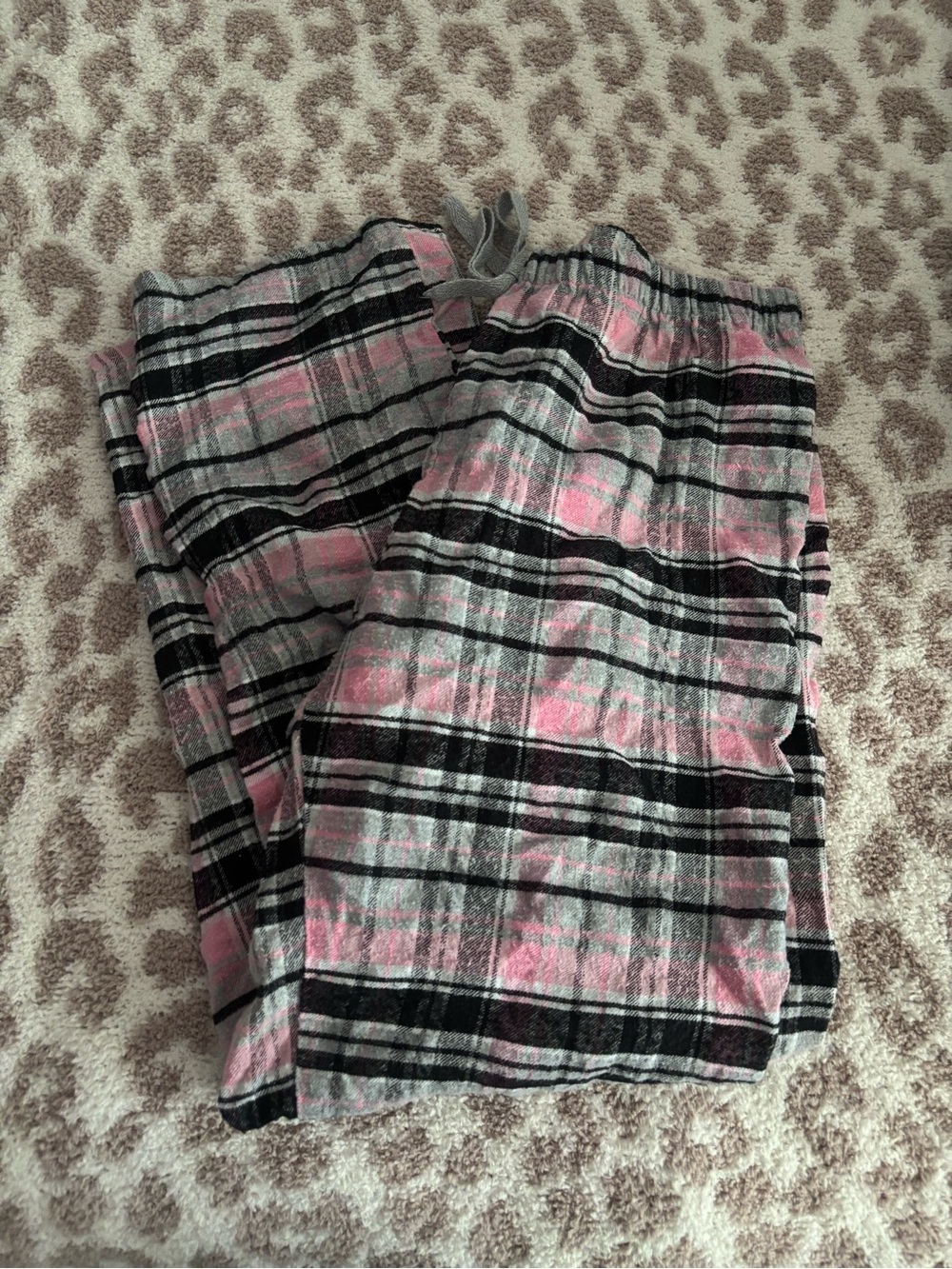 bobbie brooks sleepwear grey, pink, & black pj pants